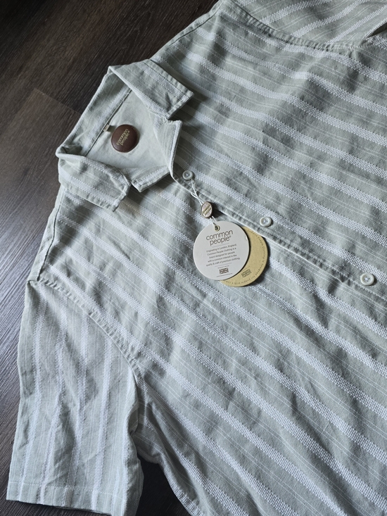 Common People Clothing Other - Men's Short-Sleeve Striped Button-Up Shirt Size XL